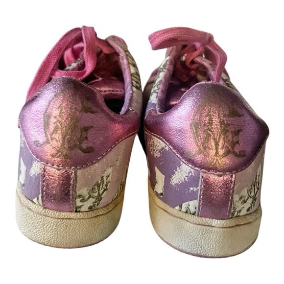Vintage Y2K Christian Audigier Metallic Grafitti Sneakers Retro Size 6 - Picture 4 of 5